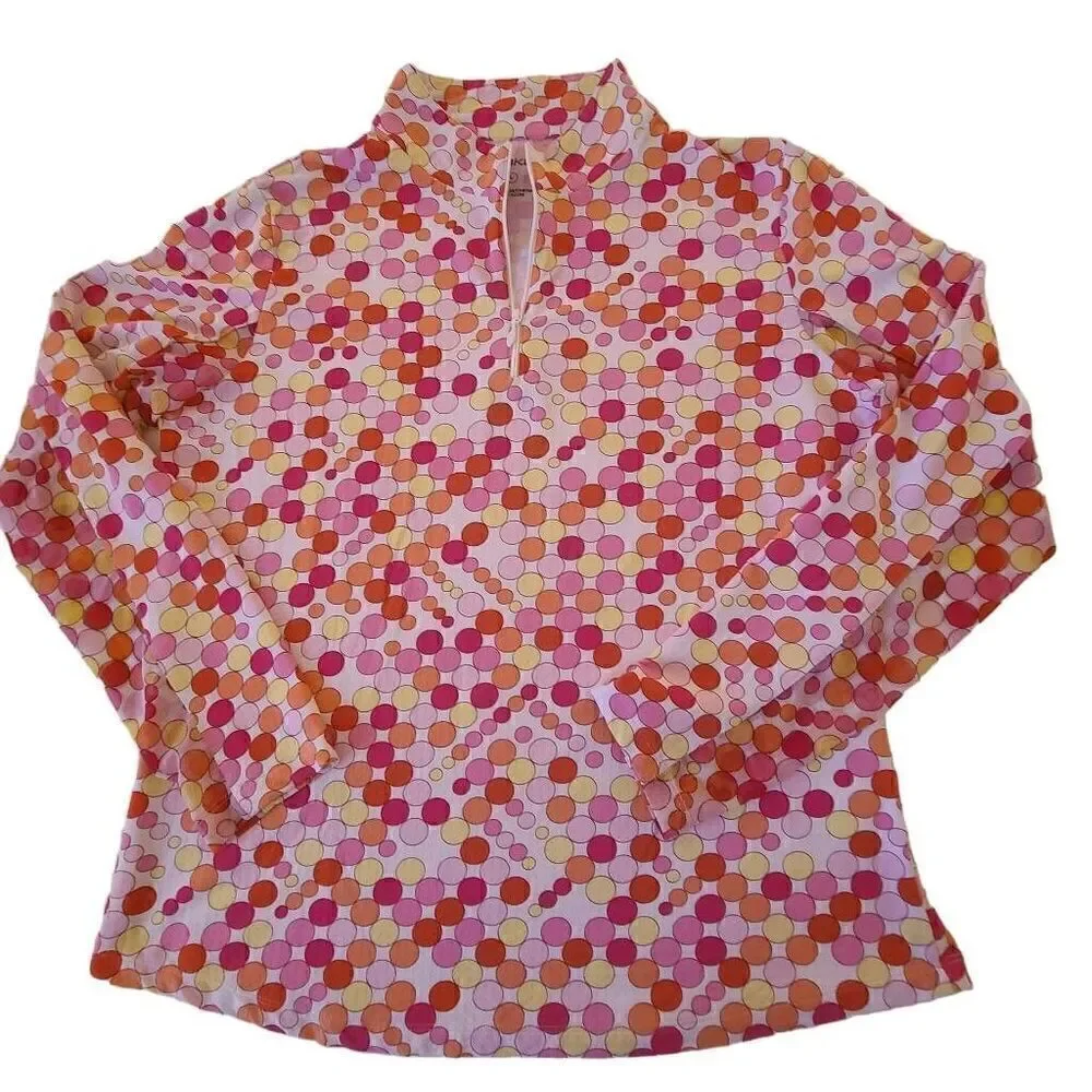 IBKUL Womens Pink Print Long Sleeve Sun Protection Cooling Top Large - Picture 3 of 13